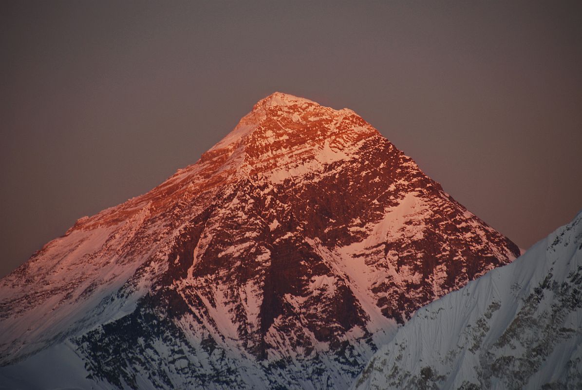 Gokyo Ri 05-4 Everest North Face and Southwest Face Close Up From Gokyo Ri At Sunset